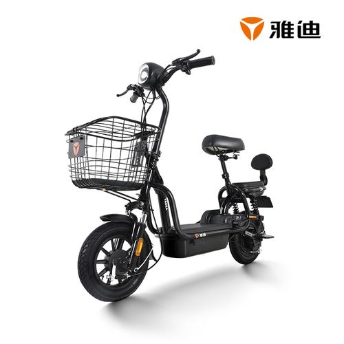 雅迪新款可可plus48v可提锂电电动车时尚电动自行车新油光黑